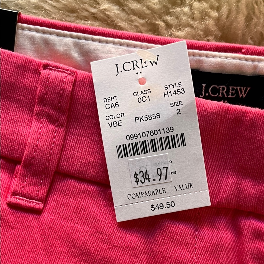 NWT J. Crew 5” Classic Coral Chino Shorts - Picture 3 of 7